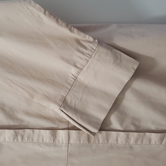 Dennis Basso Blush Button Down Cotton Spandex Flattering Tunic Top with Pockets - Picture 2 of 8